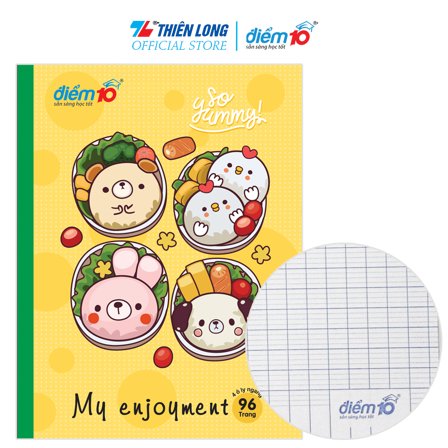 Bộ 5 Tập học sinh 96 trang 4 ô ly ngang 70 gsm Điểm 10 TP-NB048