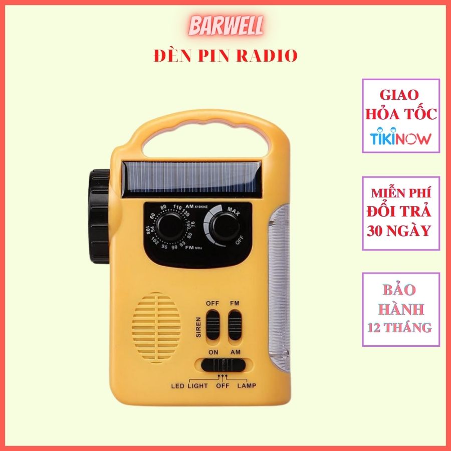 Đèn Pin Radio Quay Bằng Tay Năng Lượng Mặt Trời - Chính hãng