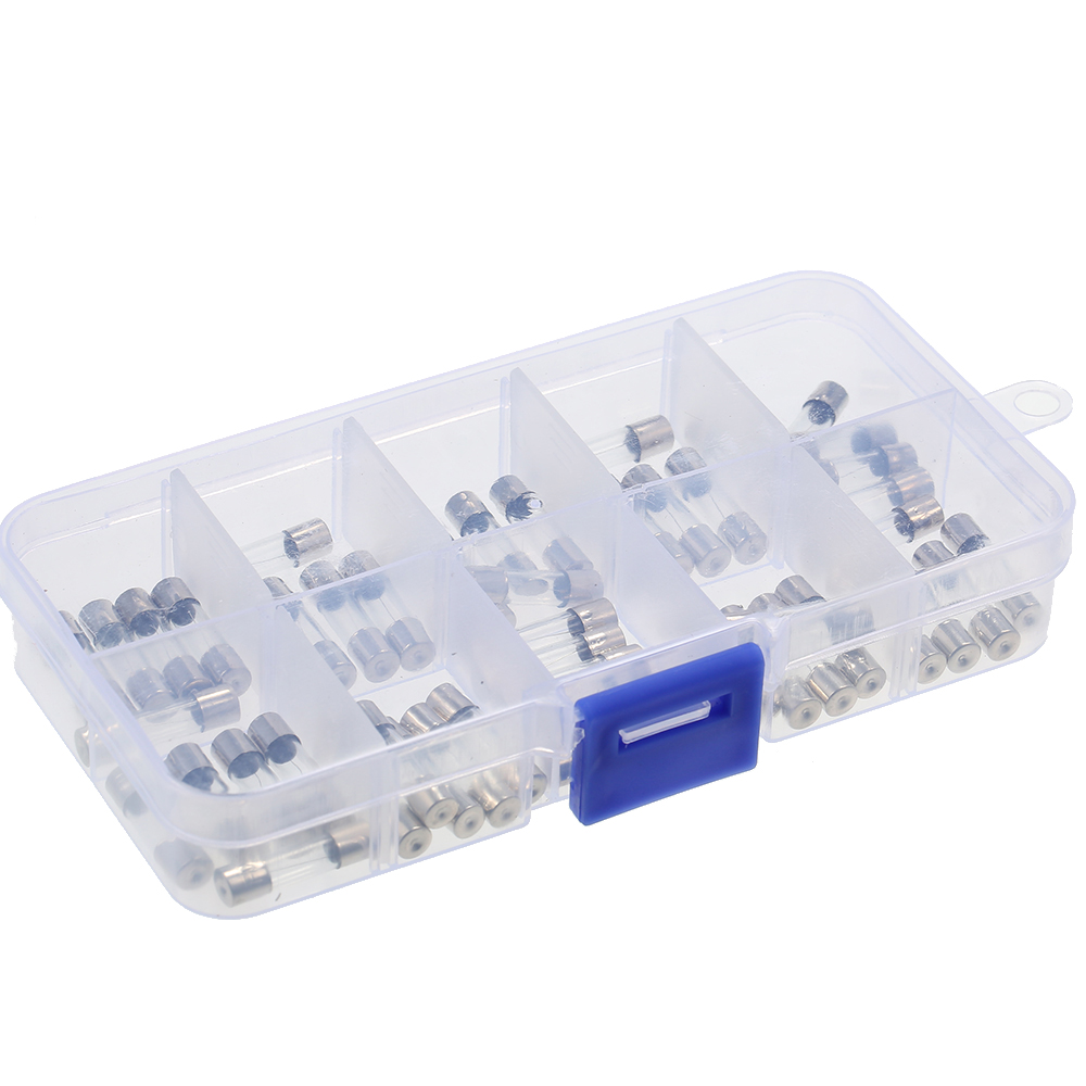 Bộ Cầu Chì Thủy Tinh 50 Cái 5x20mm Các Loại 0,25a-6.3a 250v