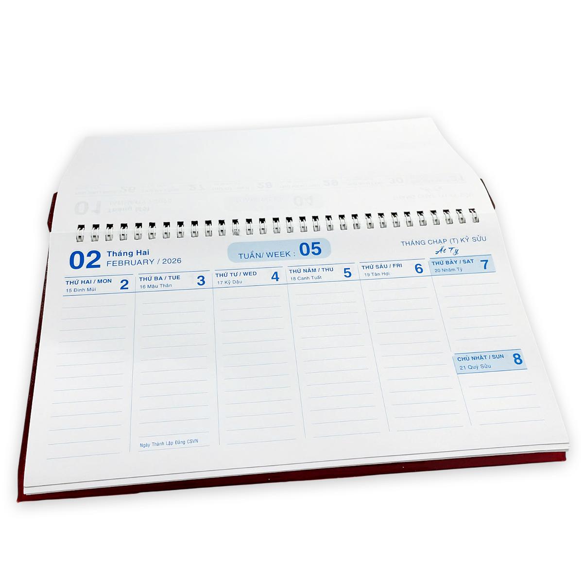 Lịch Bàn Tuần Đế Nhựa Bính Ngọ 2026 - Văn Khoa (Mẫu Màu Giao Ngẫu Nhiên)