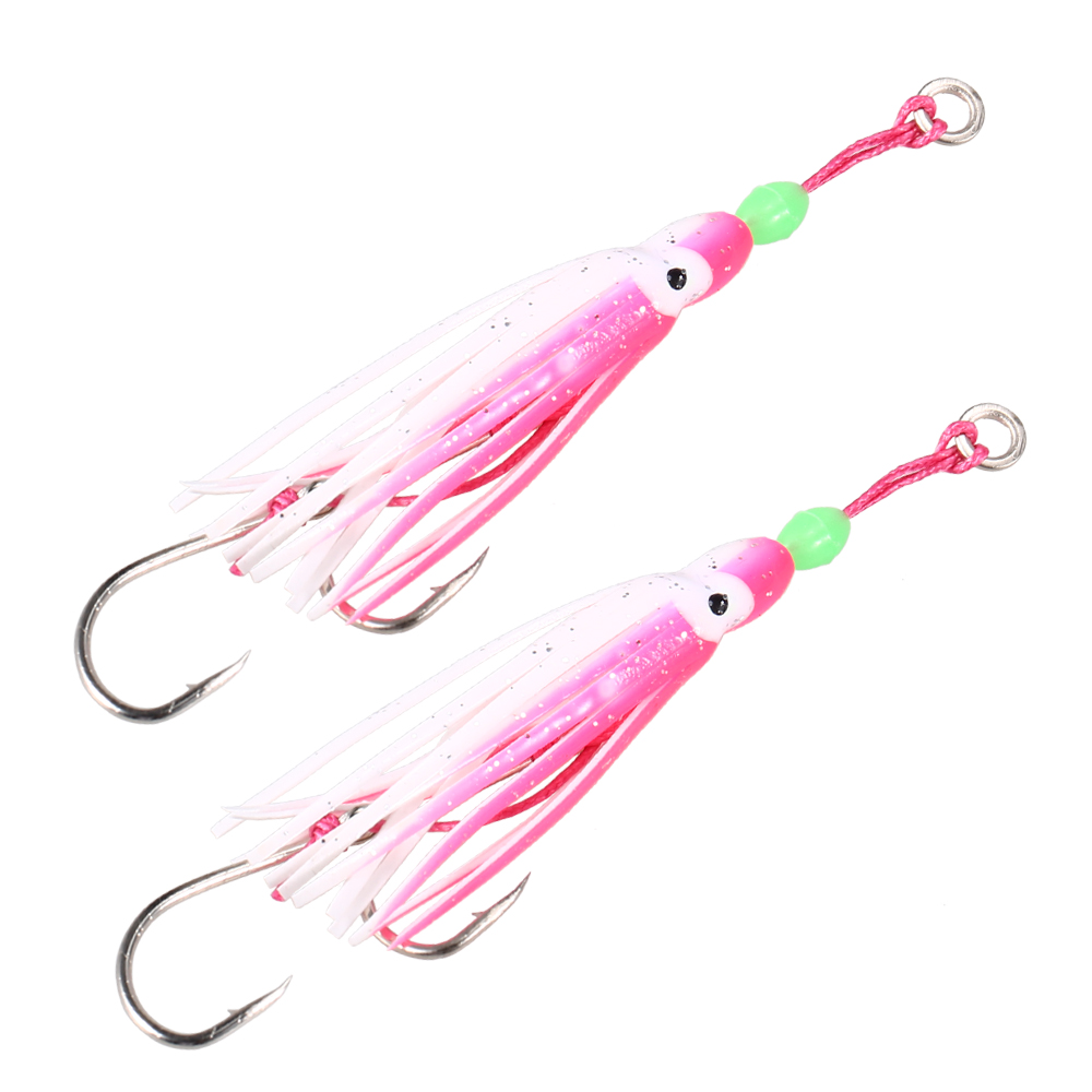 2 Mồi Câu Cá Hình Bạch Tuột Mềm Có Lưỡi Câu