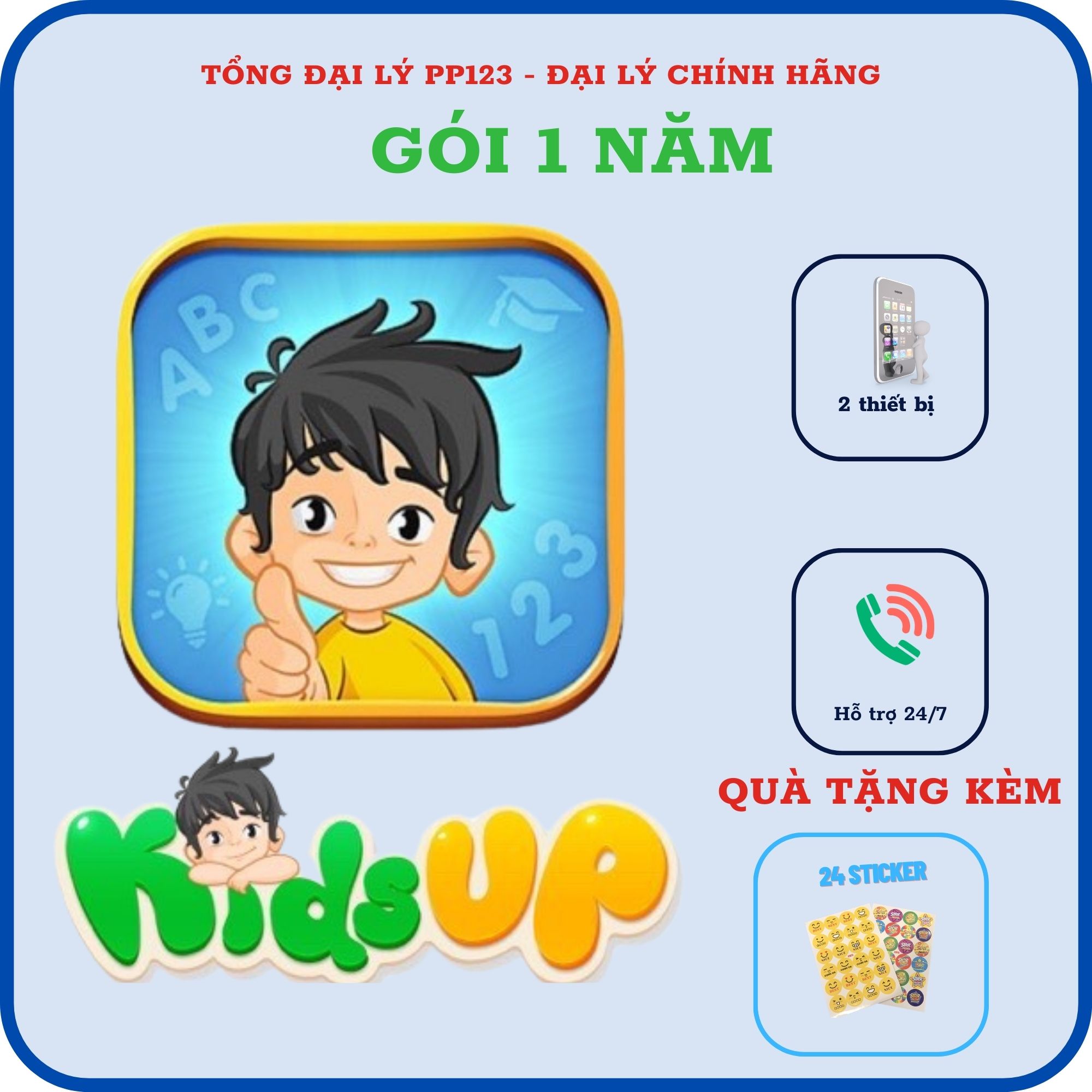 Kids up (Trọn đời, 1 năm)- Voucher mã học online cho bé từ 1-8t