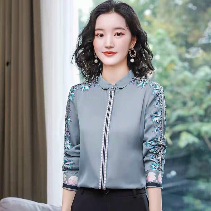 ÁO KIỂU TAY PHỐI HOA SỌC