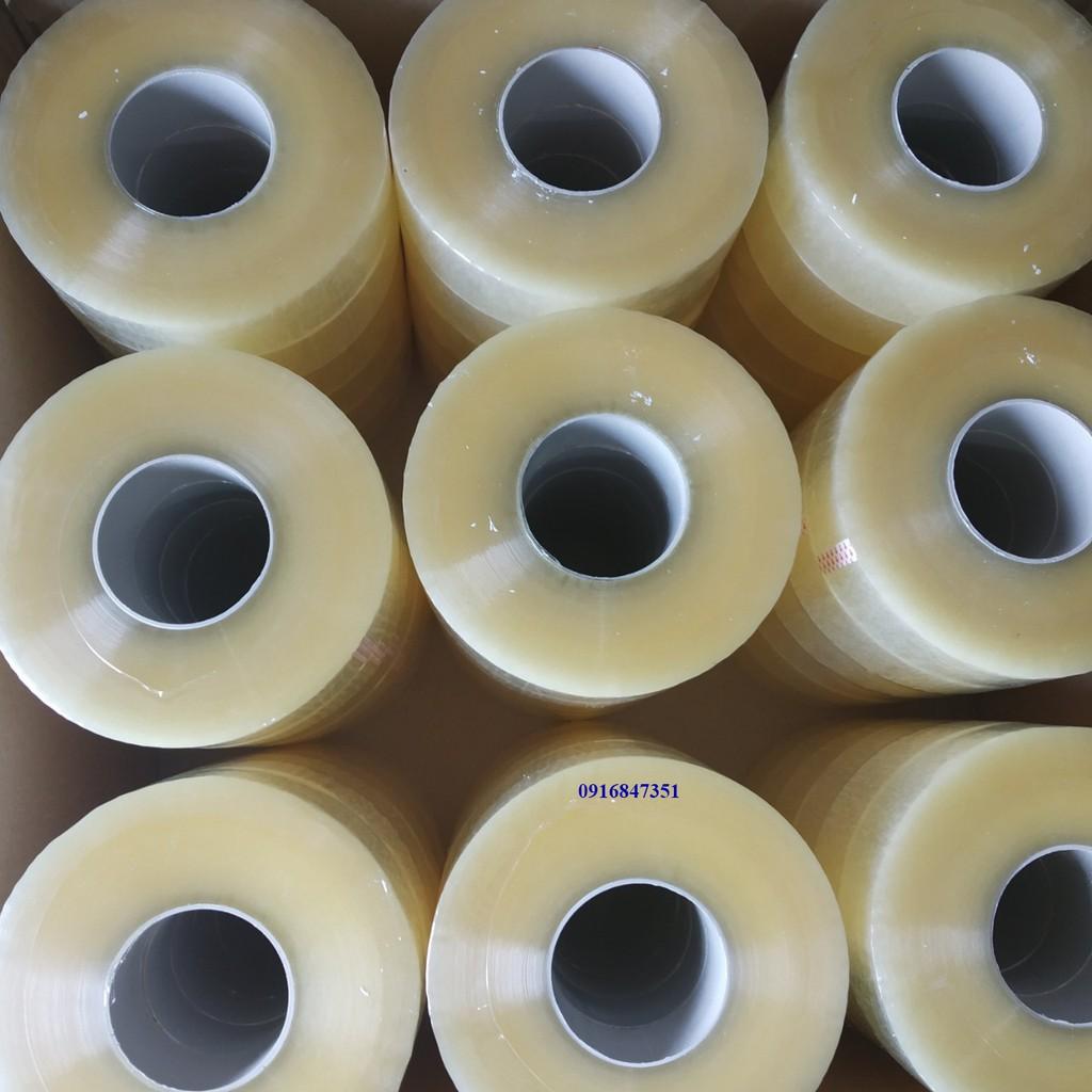 Băng dính loại 1 - lõi nhựa siêu mỏng 2.3mm - đủ 1Kg băng keo dai Trắng - vàng