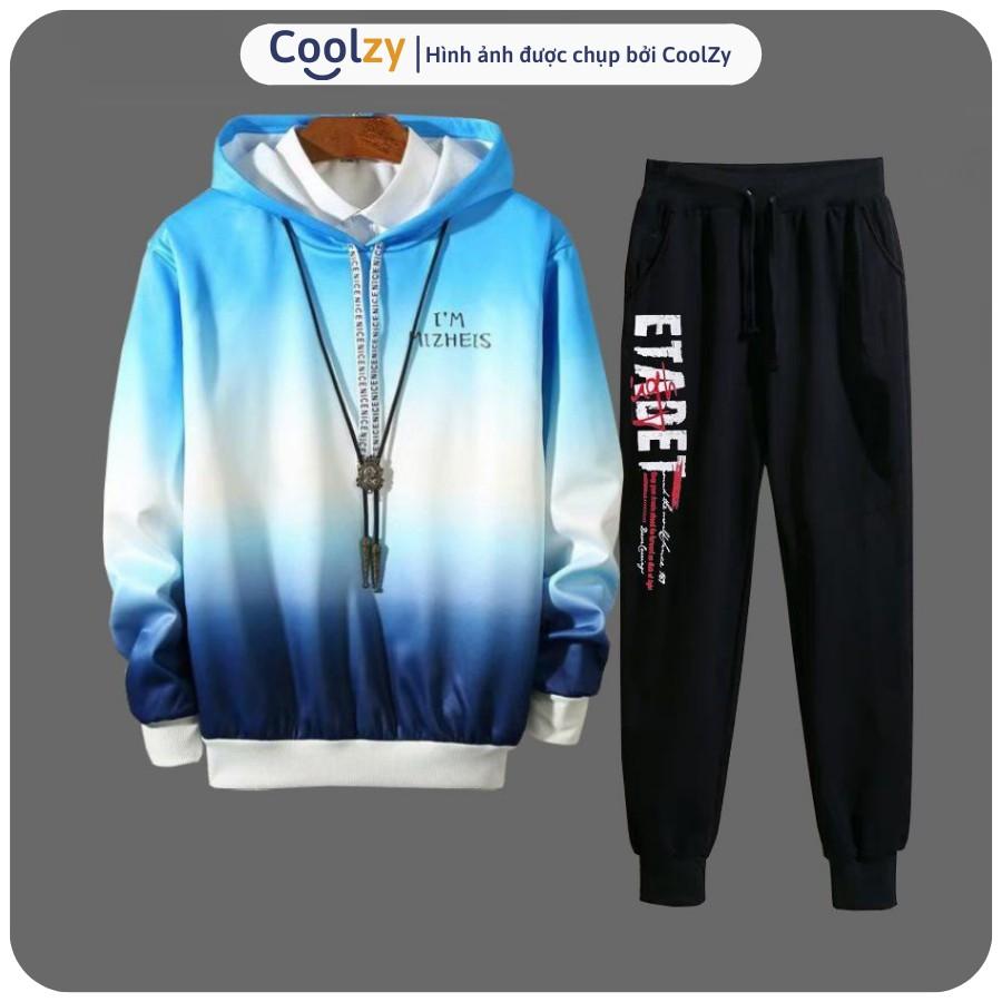 Set Áo Hoodie quần Jogger ️ Áo khoác nỉ thu đông unisex trần bông 2 lớp 2 MÀU + ETADET, form unisex nam nữ trẻ trung