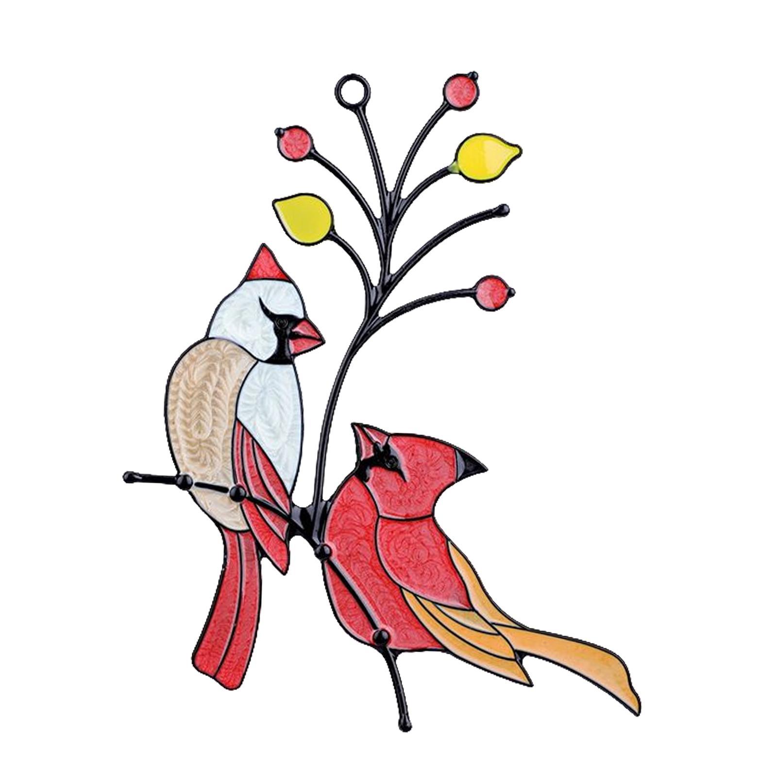 Metal Wall Art Decor Hanging Wall Sculptures Birds On The Branch Figurines