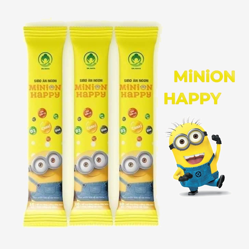 Combo 2 Hộp Siro ăn ngon MINION HAPPY hỗ trợ tiêu hóa tốt, tăng sức đề kháng, Tặng Mẫu Test Nước Hoa Lua