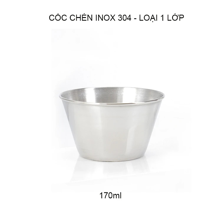 Bát chén đựng gia vị bằng inox 304 loại 1 lớp 170ml