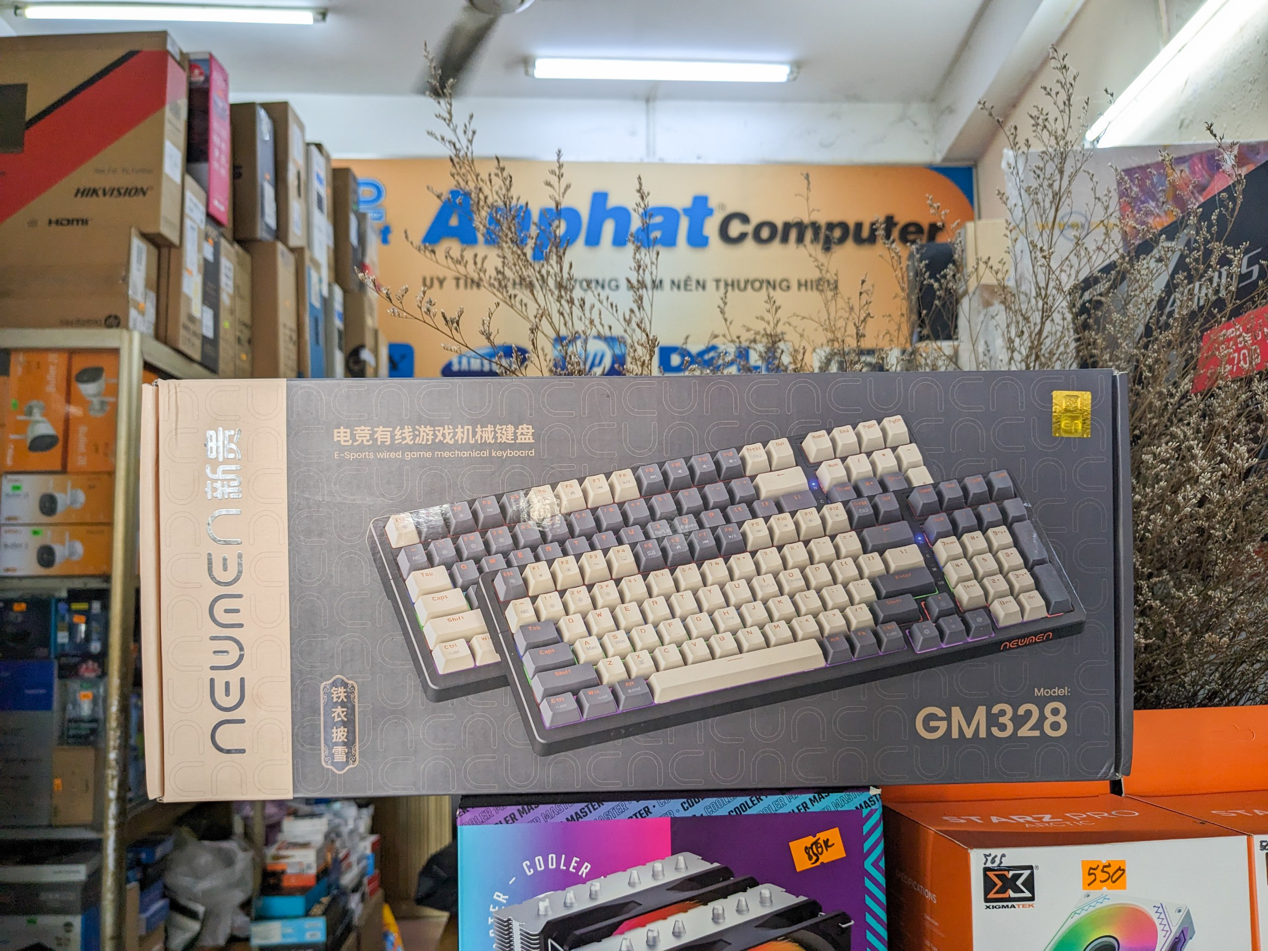 Bàn phím cơ NEWMEN GM328 Grey-White Red switch - Hàng Chính Hãng