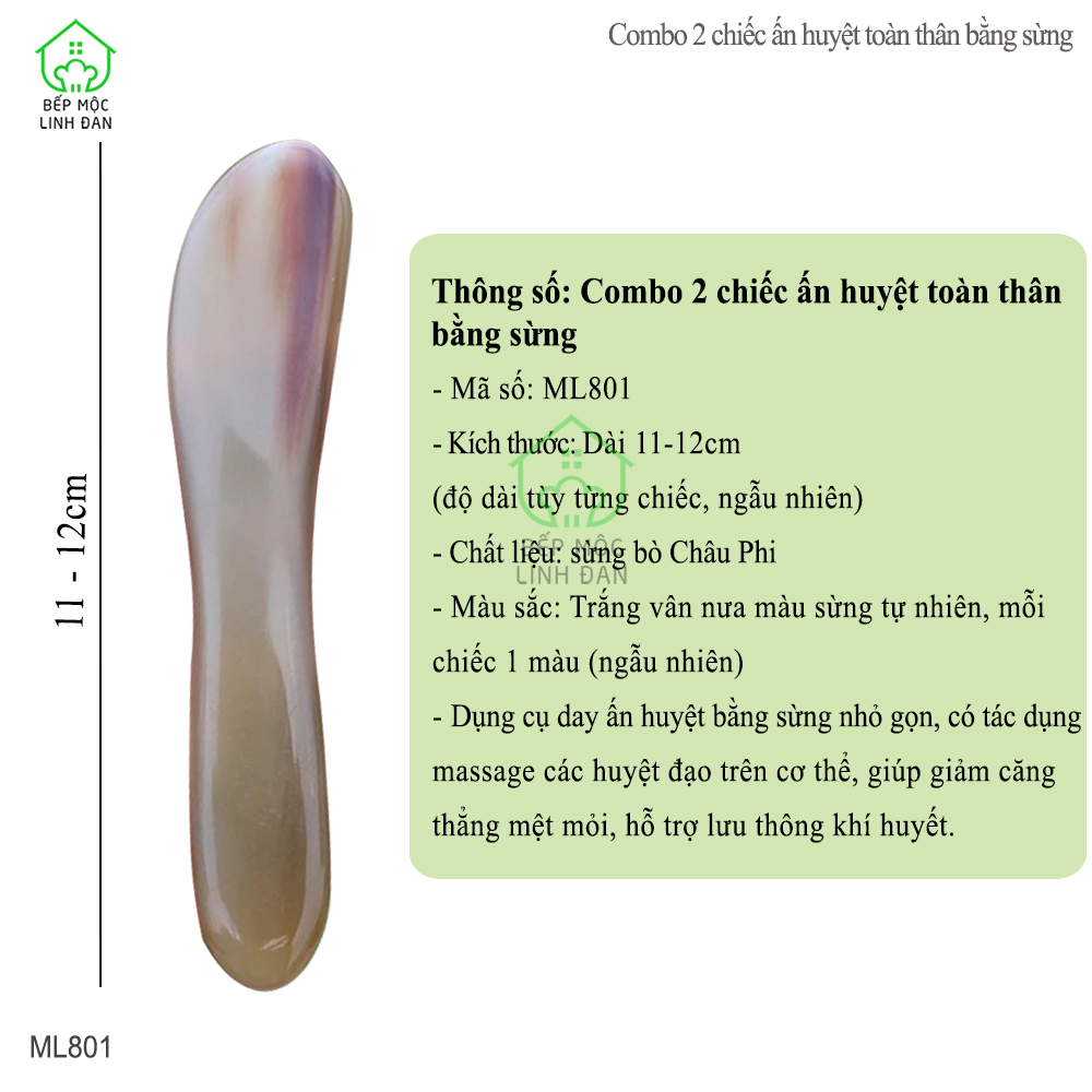 Combo 2 Chiếc Dụng Cụ Ấn Huyệt Toàn Thân Bằng Sừng - Đả Thông Kinh Mạch [ML801]