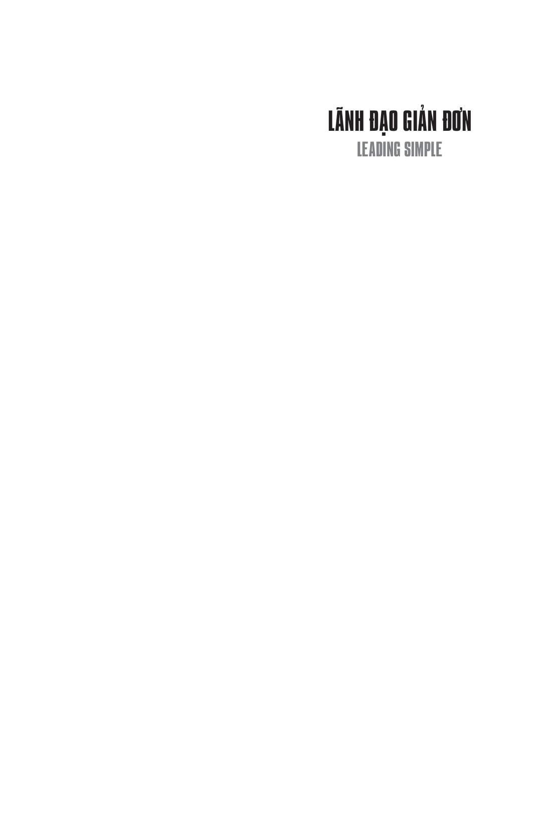 Lãnh Đạo Giản Đơn - Leading Simple