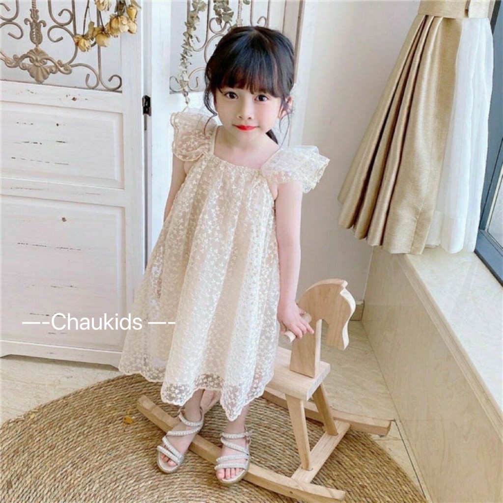 Đầm cánh tiên bé gái đi học đi chơi