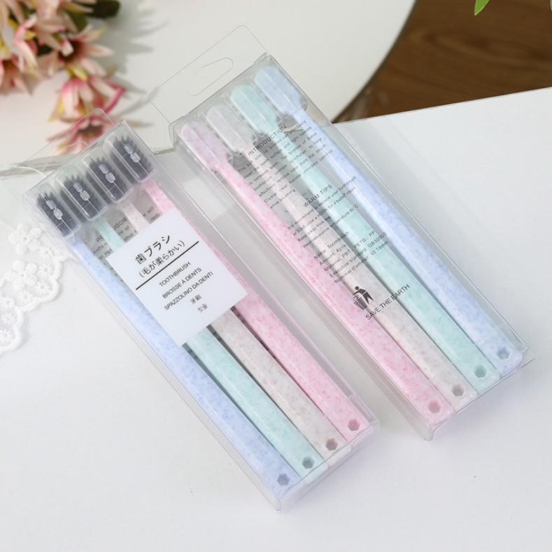 4 bàn chải đánh răng lông đen than hoạt tính ToothBrush Nhật Bản