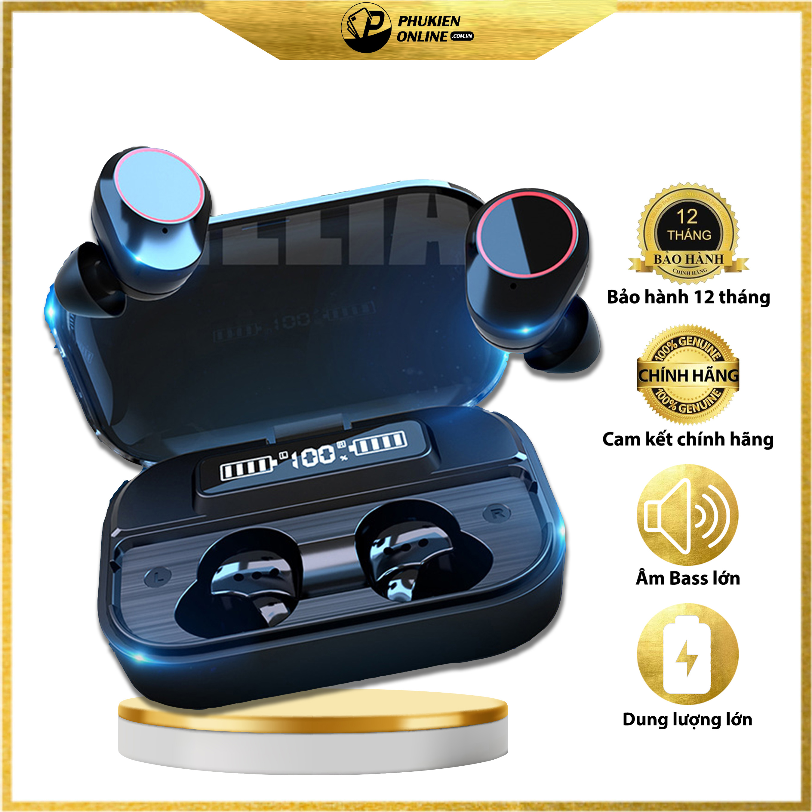 Tai nghe không dây Bluetooth kiêm Pin sạc dự phòng 2000mAh Floveme - G05 TWS - Kết nối nhanh - Mic đàm thoại siêu nhạy- Hàng Chính Hãng