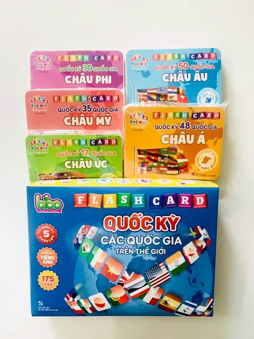 Bộ Thẻ Cờ Các Nước Trên Thế Giới, Có Phiên Âm Song Ngữ