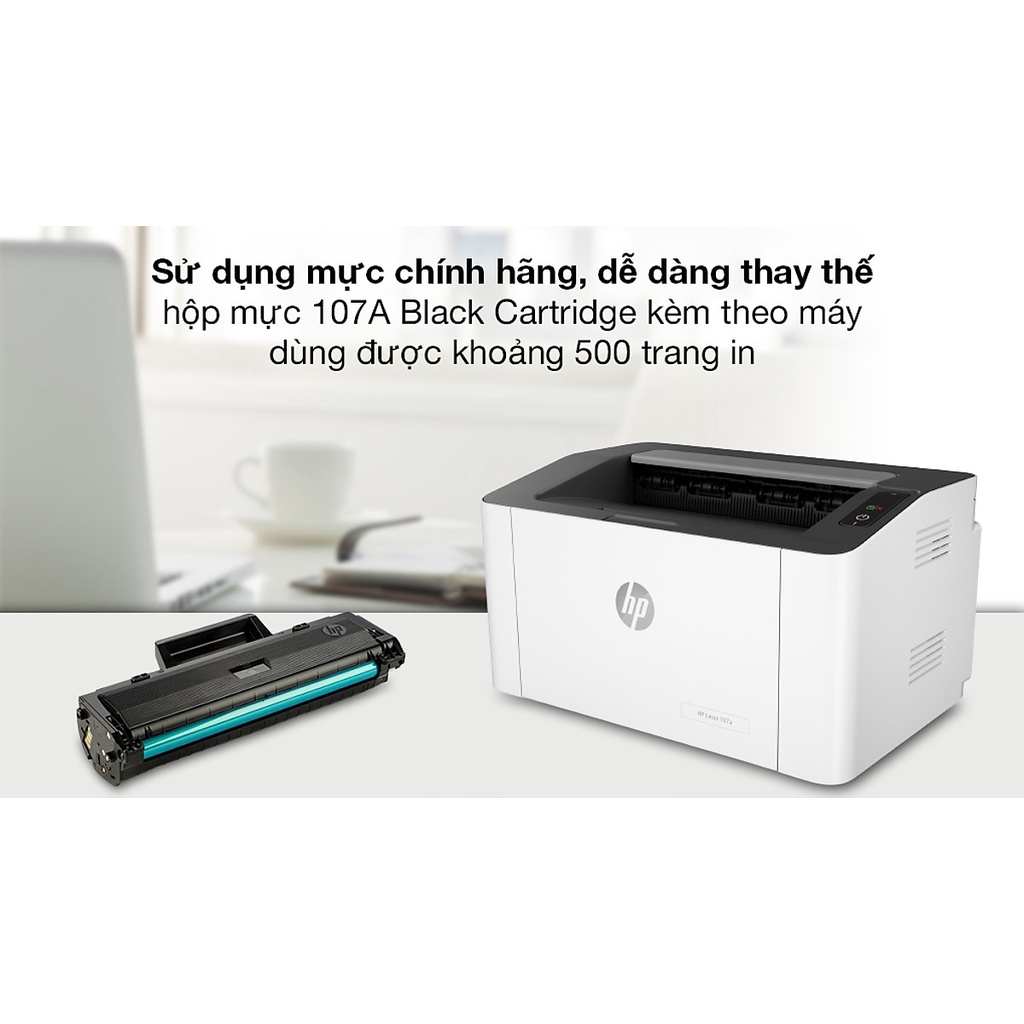 Máy in laser đen trắng HP 107W - 4ZB78A - MỚI 100% - HÀNG CHÍNH HÃNG BH 12 THÁNG