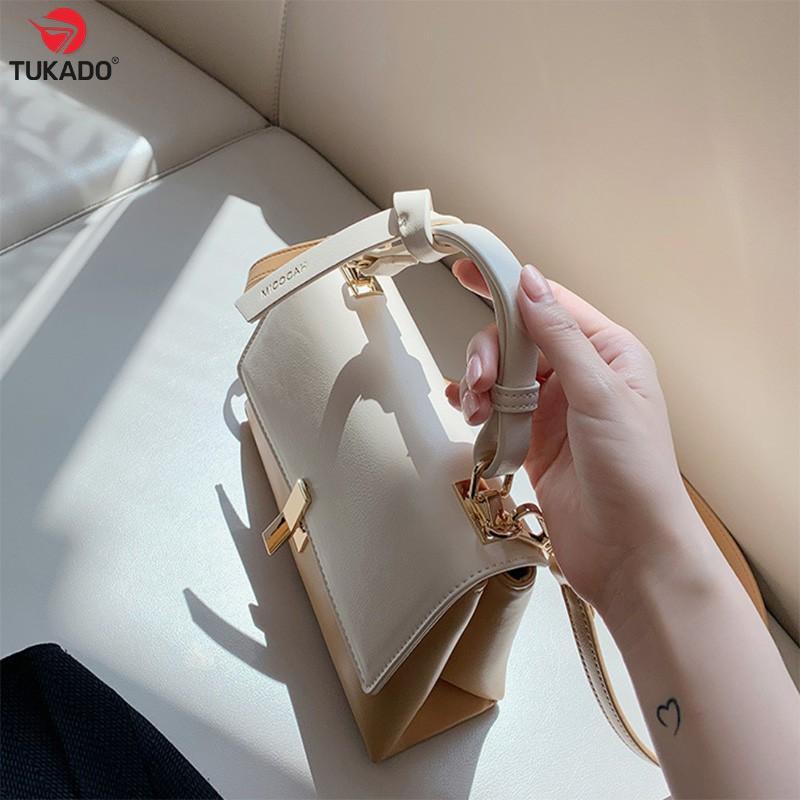 Túi Xách Nữ Đeo Chéo Đeo Vai Hàng Hiệu MICOCAH Dáng Công Sở Thời Trang Phối Màu Vintage Da Cao Cấp Cực Đẹp Giá Rẻ MC50
