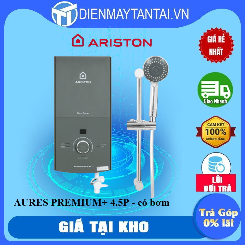 Hình ảnh Bình đun nước nóng tức thời Ariston AURES PREMIUM+ 4.5P - Hàng chính hãng