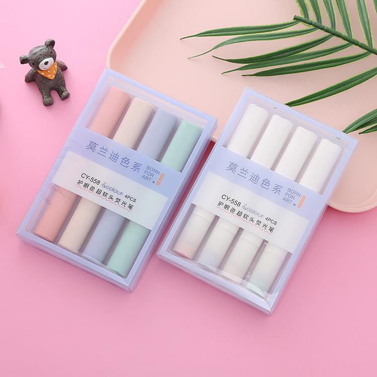 Set 4 bút highlight cao cấp BON FOR ART màu pastel