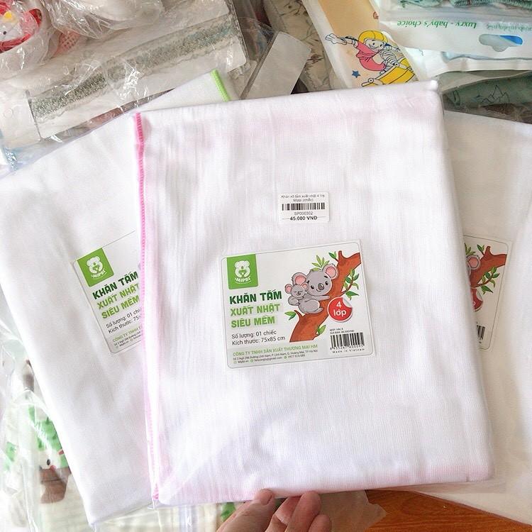 Khăn tắm xuất Nhật Mipbi 100% cotton tự nhiên siêu mềm
