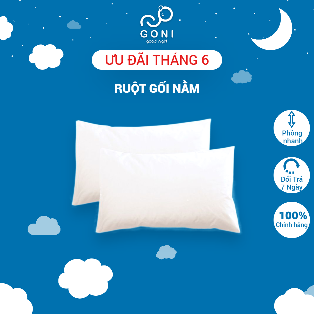 Ruột Gối Hơi Bông Gòn Goni Cao Cấp Đủ Kích Thước 40cmx60cm, 50cmx70cm