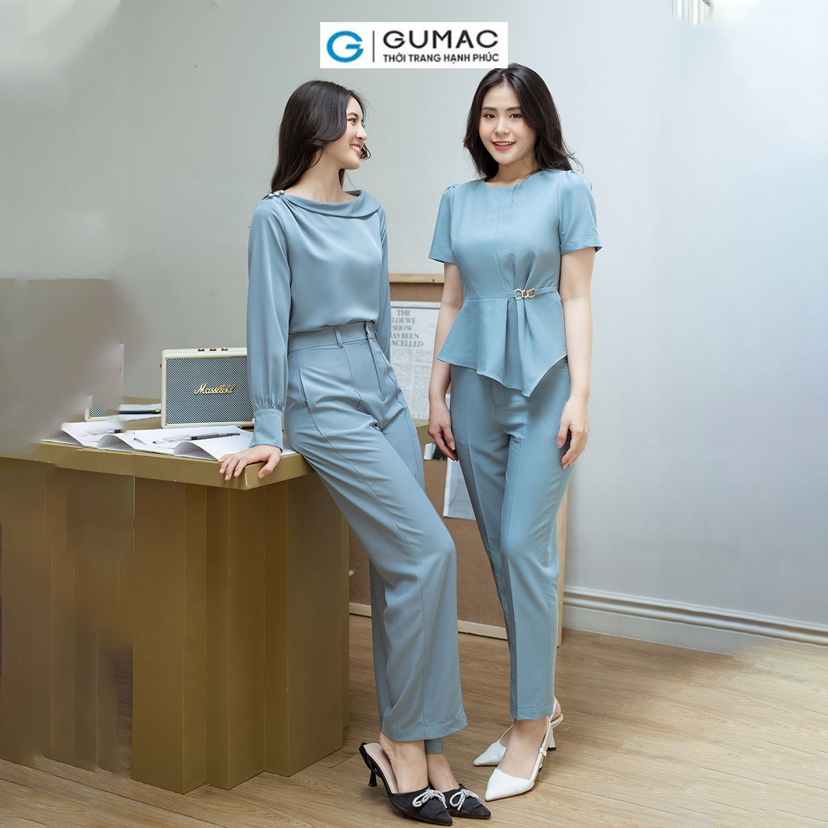 Áo kiểu khoét vai GUMAC AD08058
