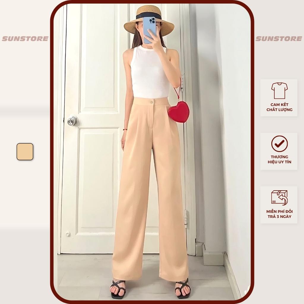 Quần ống rộng nữ culottes suông dài chất mỏng nhẹ