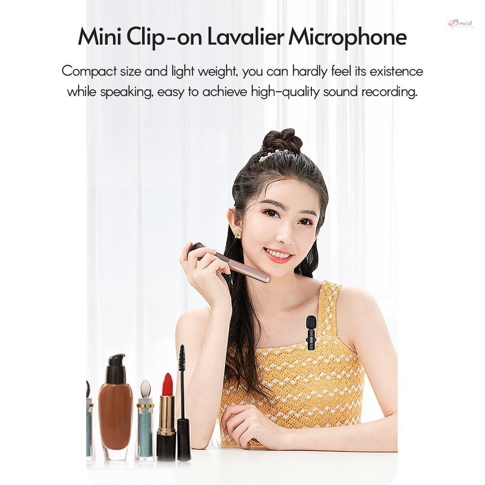 Hệ thống thu âm micro không dây mini dạng kẹp cổng Type-C cho điện thoại Android iOS