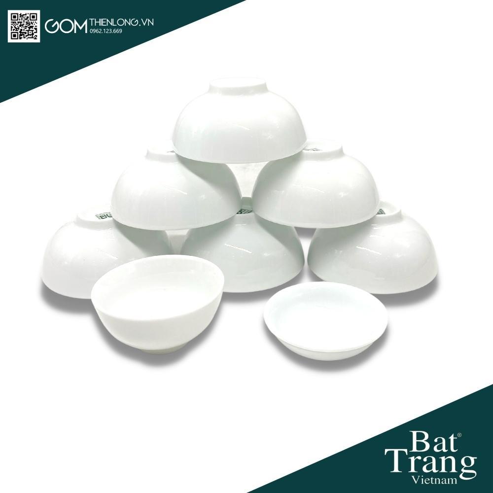 Combo Bộ Bát Đĩa Thắp Hương Men Trắng Trơn - ĐK 50 - 60cm - Đồ Thờ Bát Tràng - Gốm Thiên Long