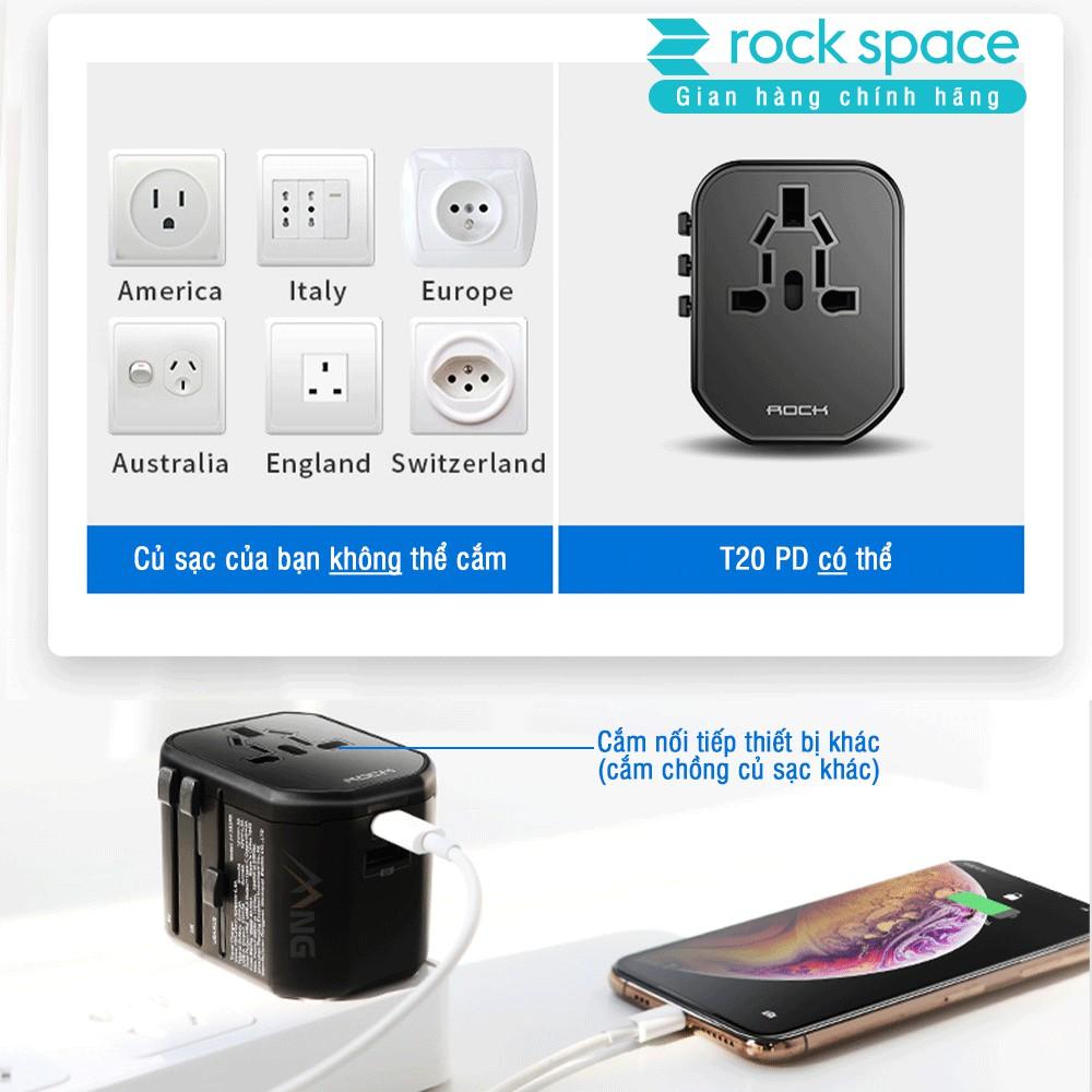 Củ sạc đa chức năng Rockspace T20 sạc nhanh chuẩn PD dành cho iPhone, sạc nhanh dành cho Samsung - Hàng chính hãng