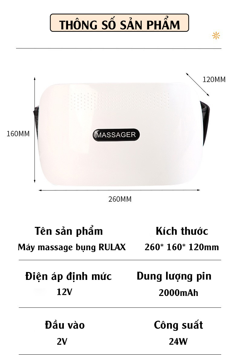 Đai Massage Bụng Đa Năng RULAX, Massage Mỡ Bụng, Giảm Đau Nhức Toàn Thân