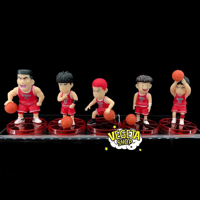 Mô hình Slam Dunk - Set Mô hình bóng rổ Hanamichi Rukawa Ryota Mitsui Akagi Takenori - Team bóng rổ trường Shohoku - 8cm