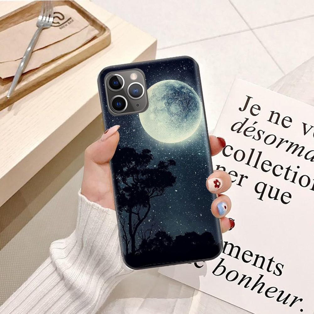 Ốp lưng dành cho điện thoại iPhone X Silicon dẻo hình Trăng Xanh