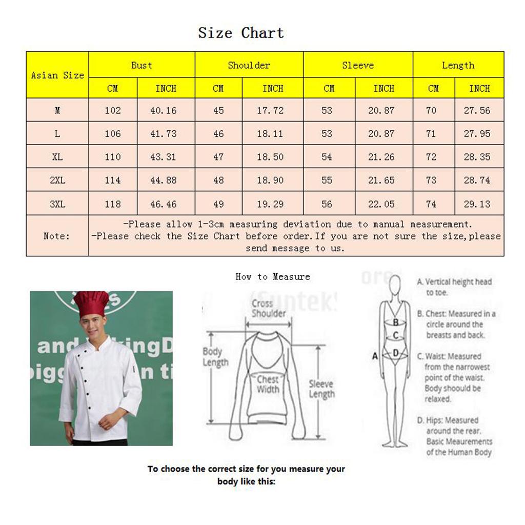Men Women Stand Collar Long Sleeve Chef Coat Uniform Top4 Colors Choose