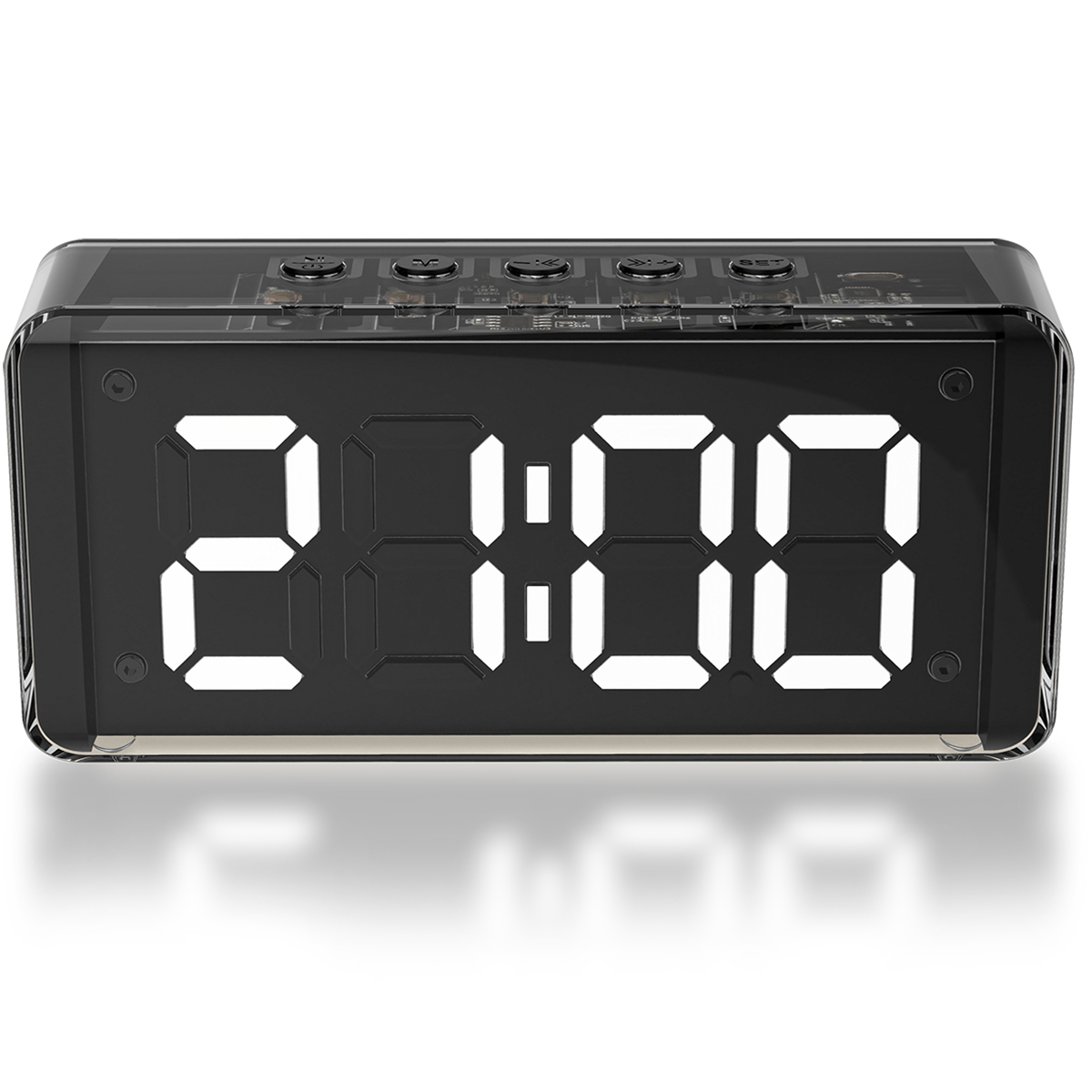 [Hàng Chính Hãng] Loa bluetooth kiêm đồng hồ báo thức SoundMax AT-100 | AT100 với thiết kế hiện đại - Loa nghe nhạc bluetooth - Đồng hồ điện tử trang trí bàn làm việc