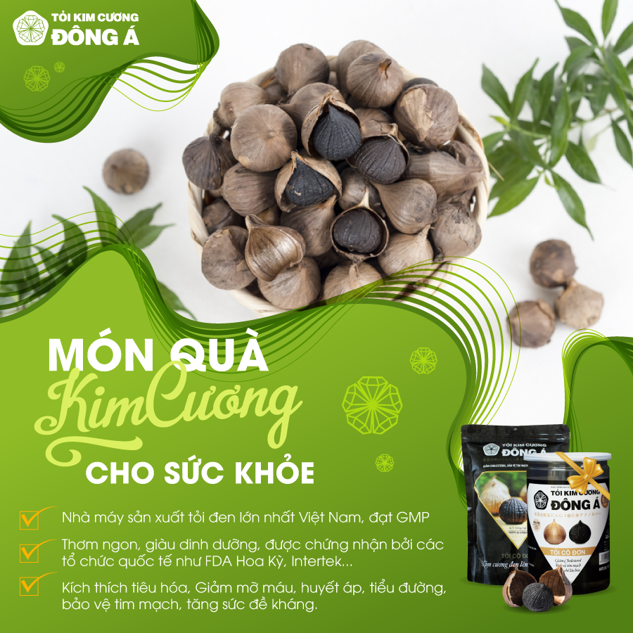 Tỏi đen cô đơn bóc vỏ - Combo 5 hộp 450g tặng 1 hộp cùng loại - Tỏi Kim Cương Đông Á - Hỗ trợ tăng cường đề kháng, ổn định huyết áp, bảo vệ tim mạch