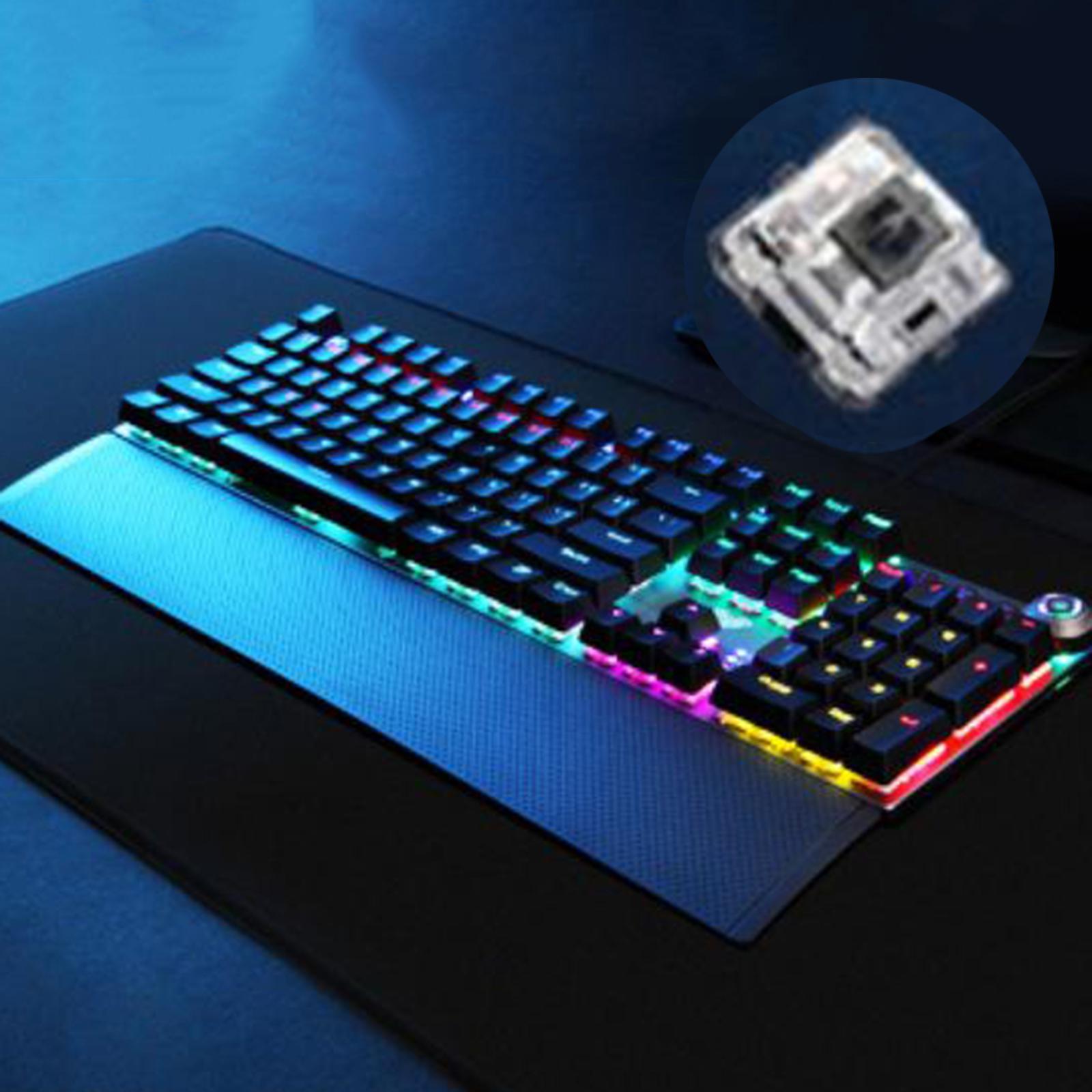 LED Backlit Mechanical Keyboard with Hand Rest Quick-Response for PC Gamers