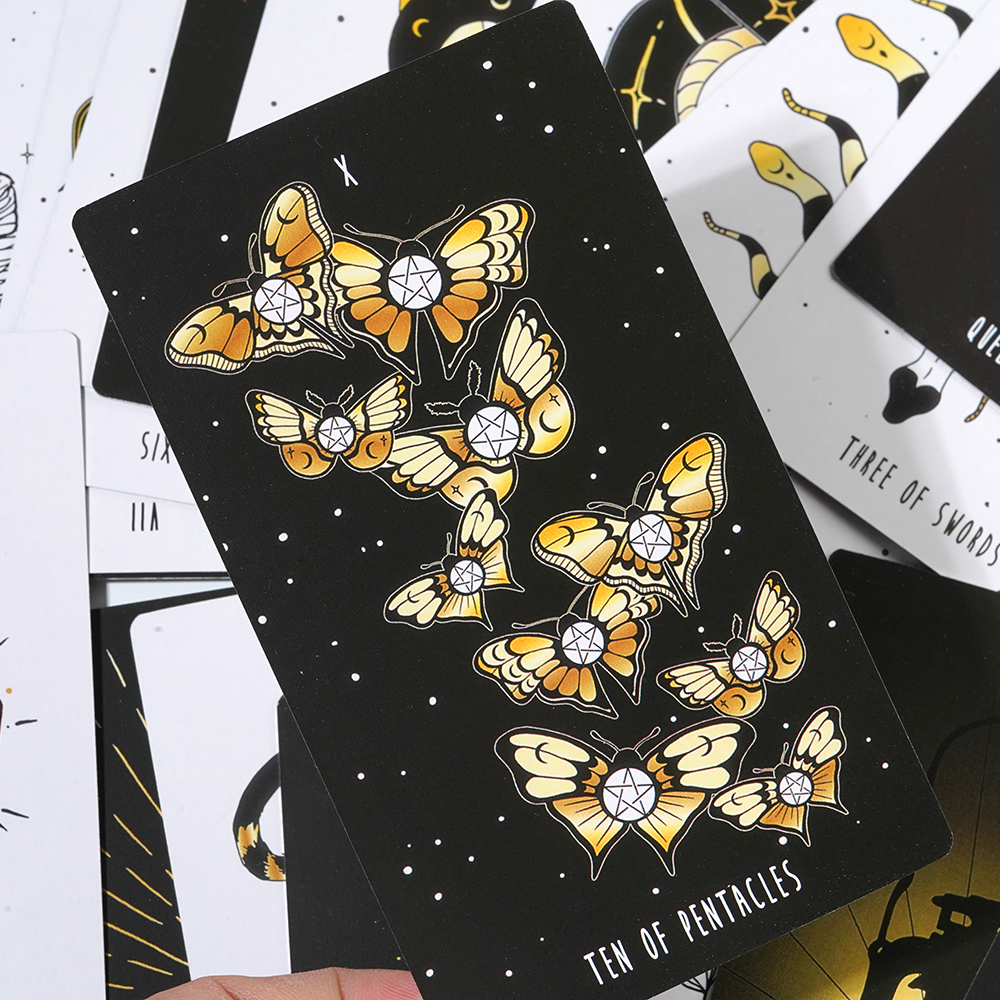 Bộ Bài New Moon Tarot 78 Lá Bài 7x12 Cm Tặng Đá Thanh Tẩy
