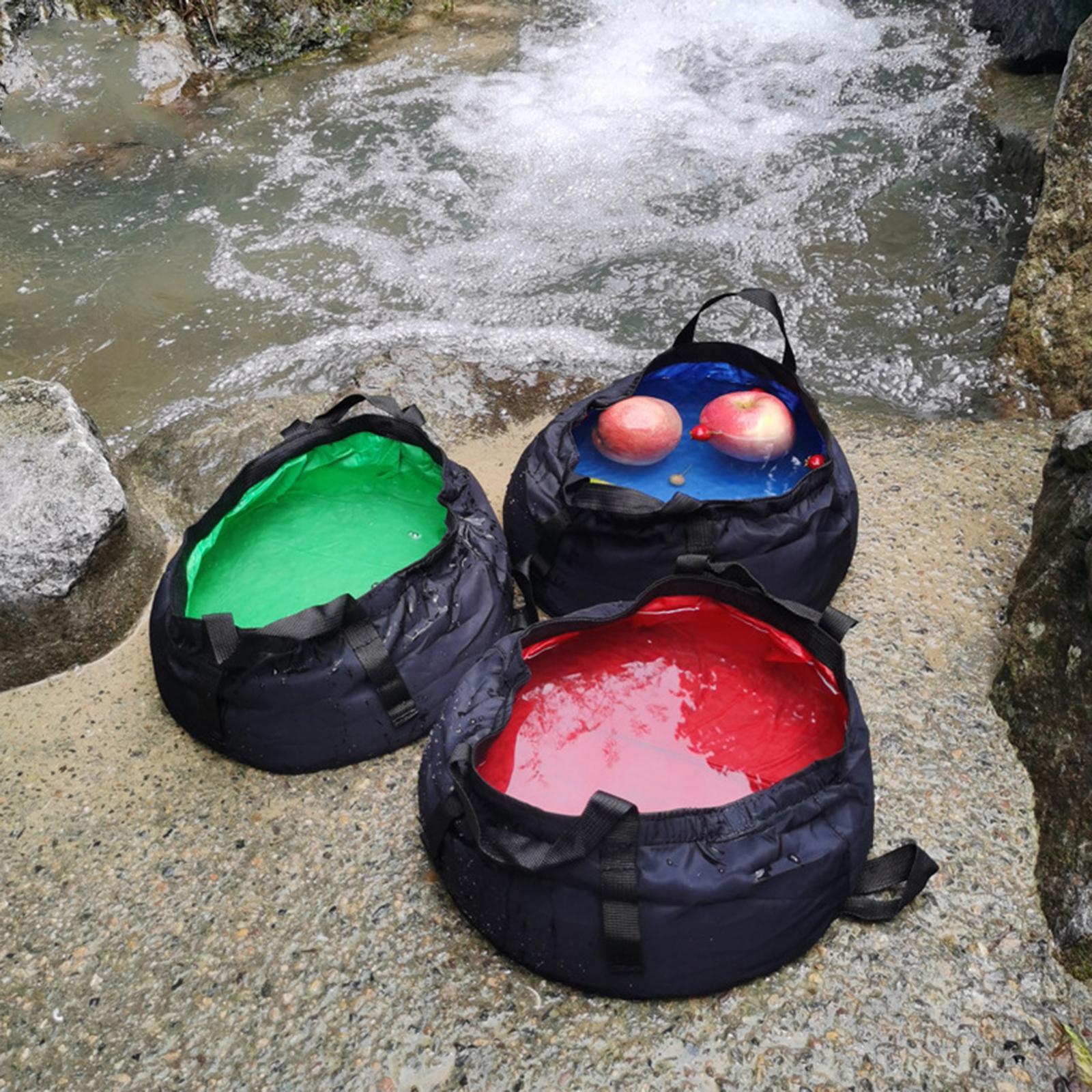 Waterproof Collapsible Water Bucket with Storage Bag Lightweight Water Container Wash Basin for Camping Fishing Backpacking Boat Car Washing