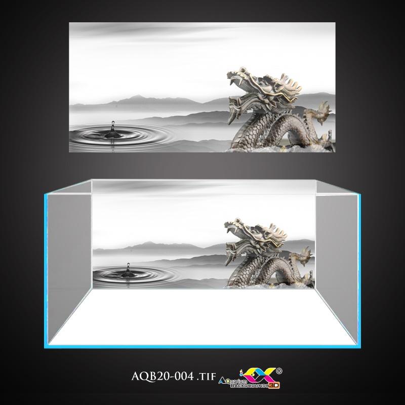 Tranh 3D Koifish, Tranh Dán Bể Cá, Rồng Đá , AQB20-004