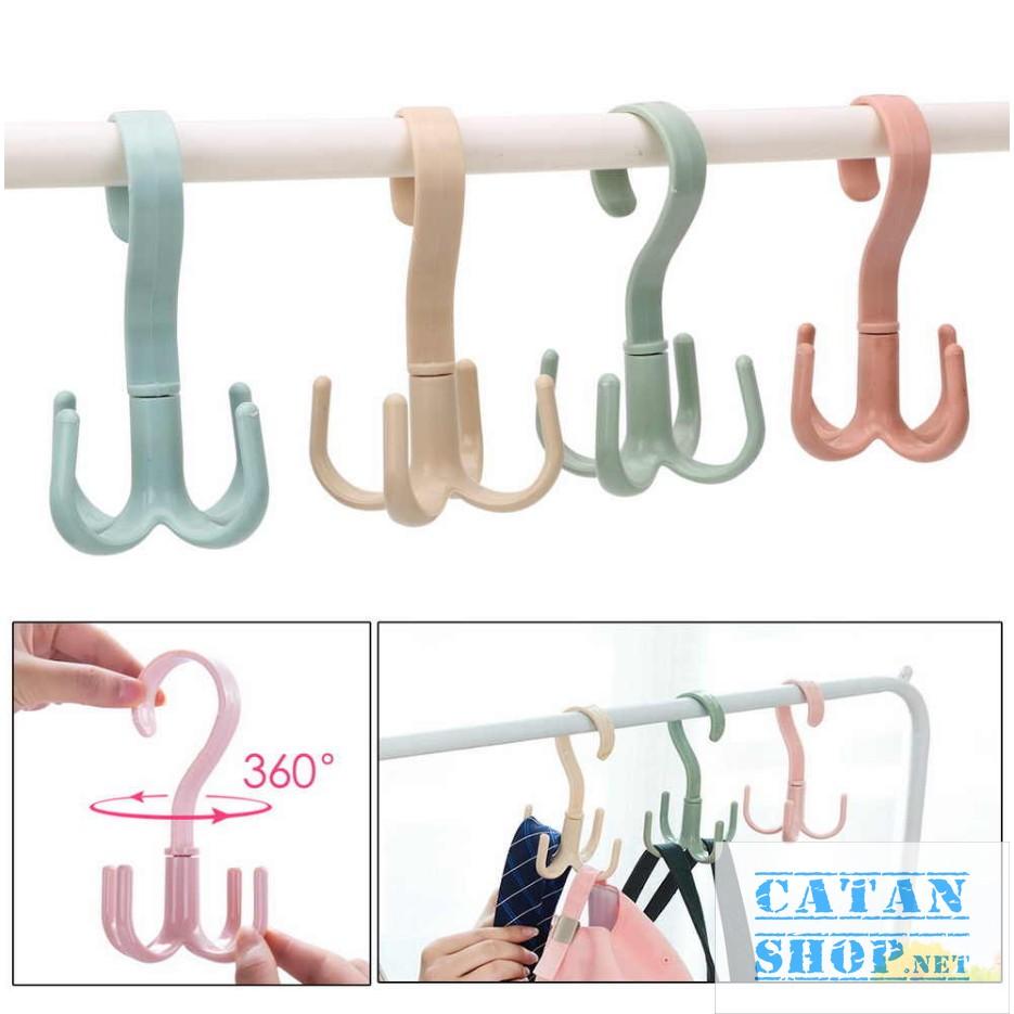 Móc treo túi xách, giỏ, móc phơi khăn, nón, giày dép 4 chấu xoay 360 độ, đa năng tiện lợi, gọn gàng GD444-phoigioxach