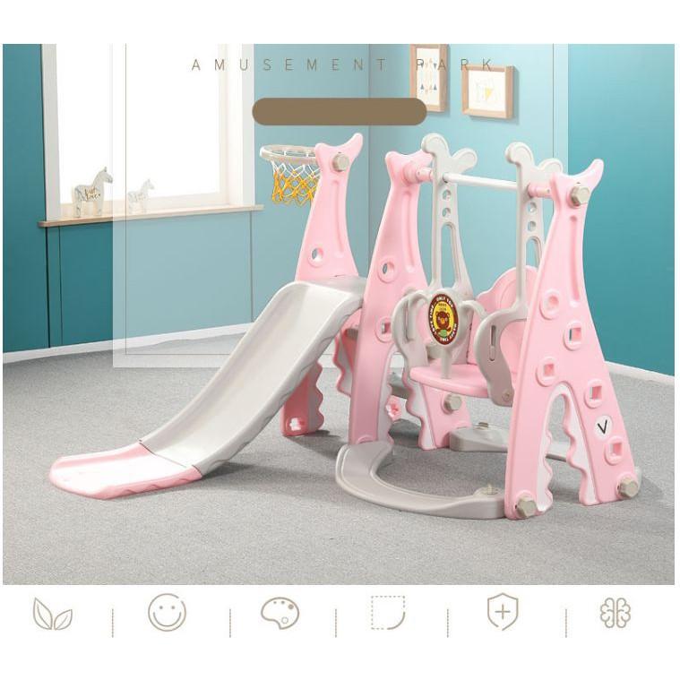 Cầu trượt xích đu cho bé NHỰA NGUYÊN SINH không mùi 195*135*105