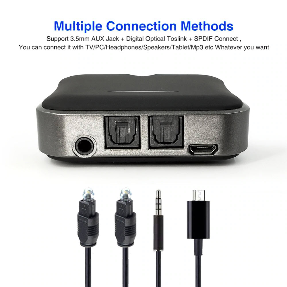 Bộ Thu Phát Audio Bluetooth APTX V5.0 2 Trong 1 Chuyển Đổi Không Dây RCA/SPDIF/3.5mm jack Aux B19