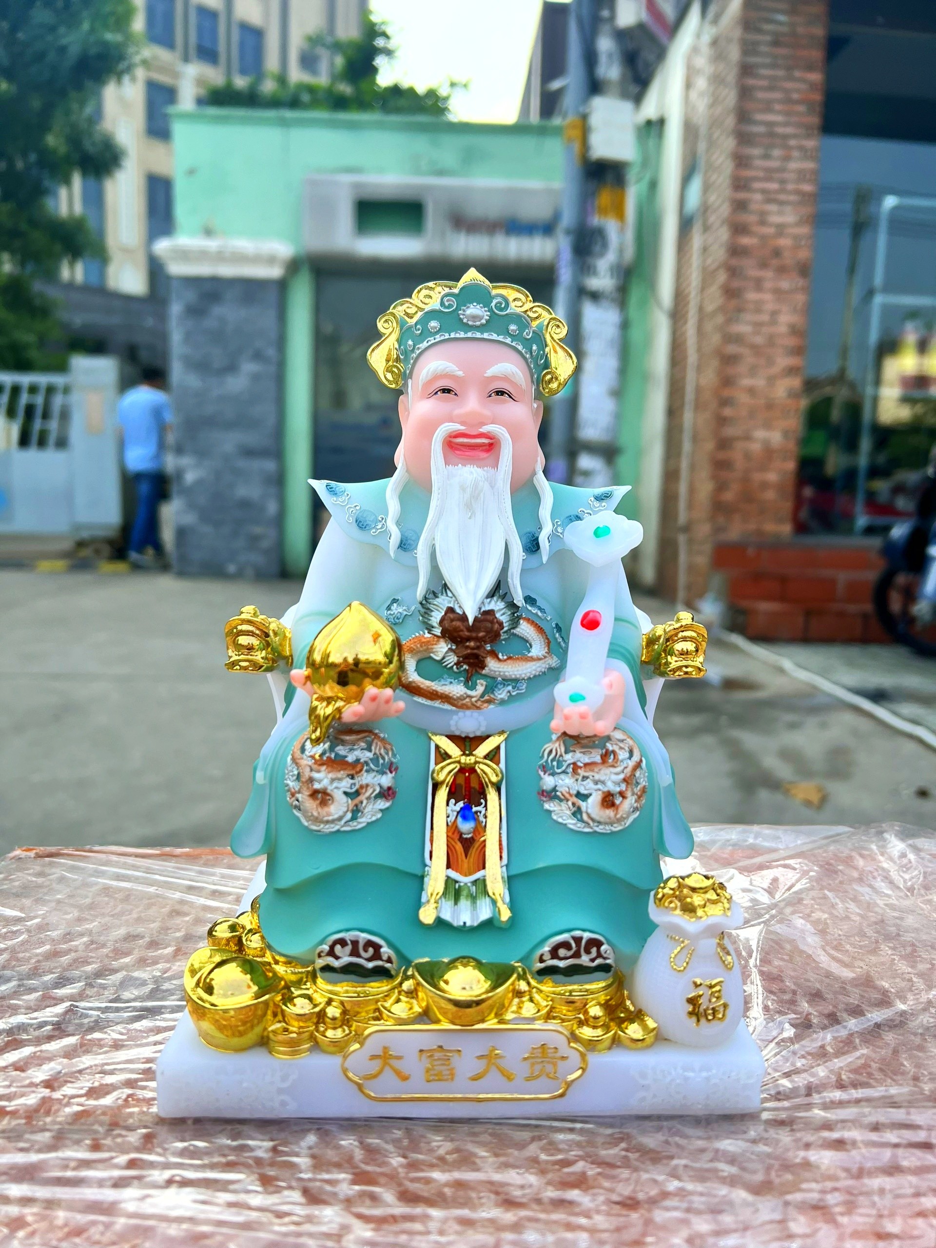 Tượng Thần Tài Thổ Địa Đá Nhập Khẩu 8inch