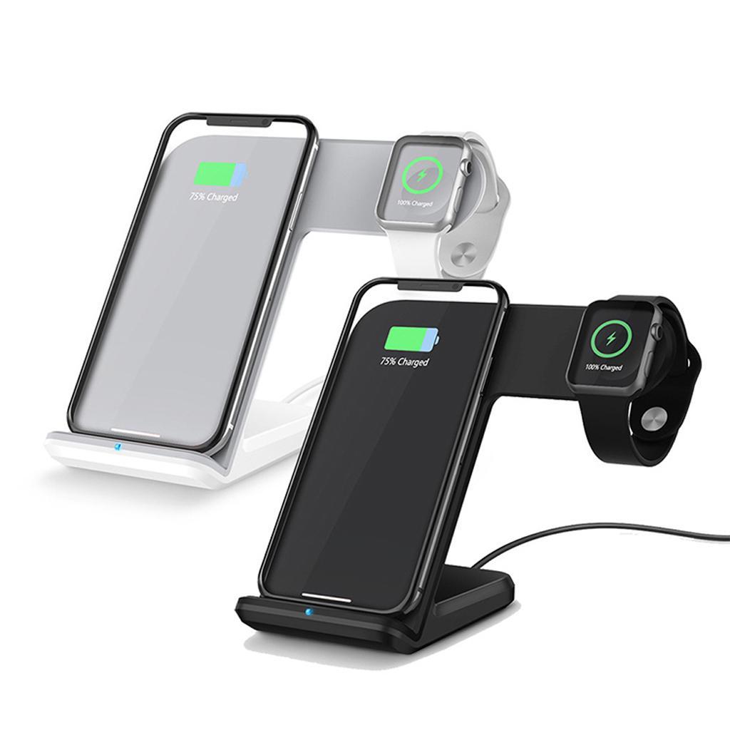 2 in1 Qi Wireless Charger Charging Pad Stand Dock For  Apple Watch NEW
