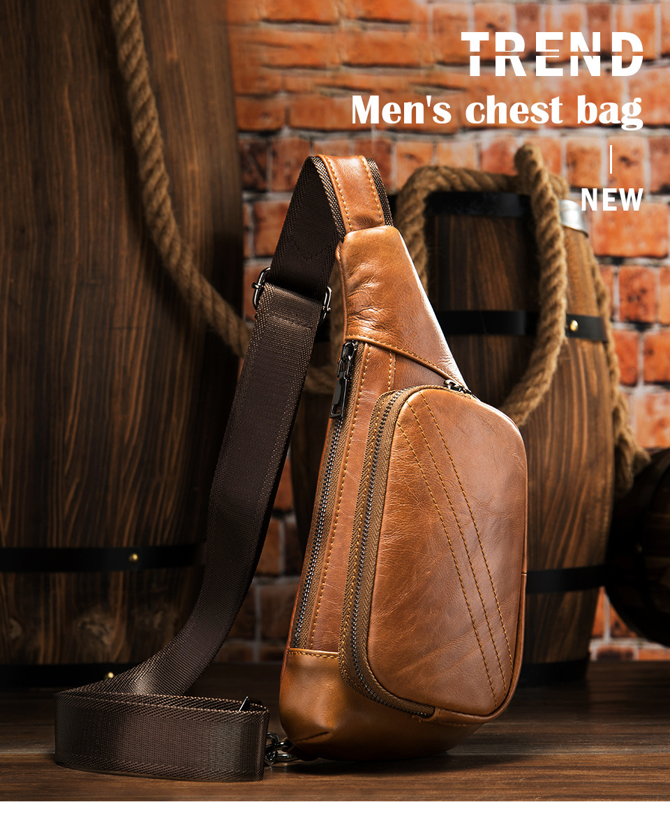 Túi đeo chéo nam DA BÒ THẬT – BEE GEE DCN9336A