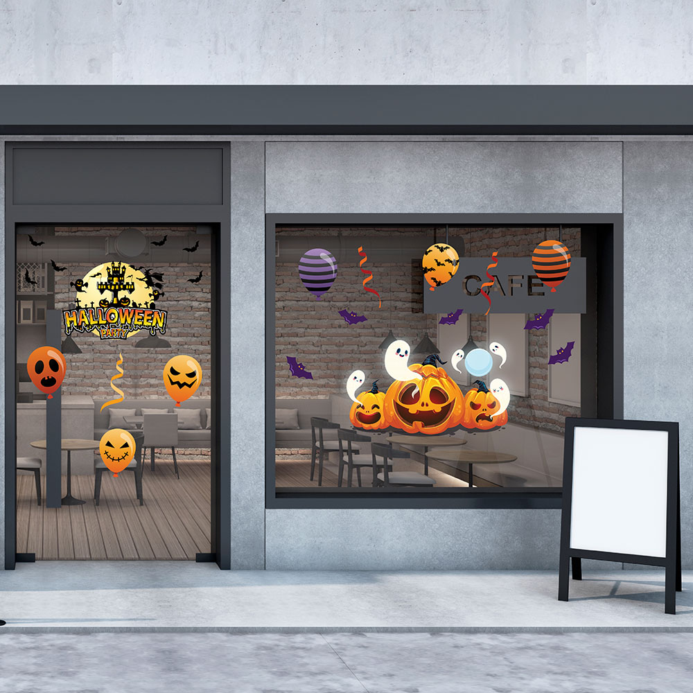 Decal trang trí Halloween 2020 combo bong bóng ma quái