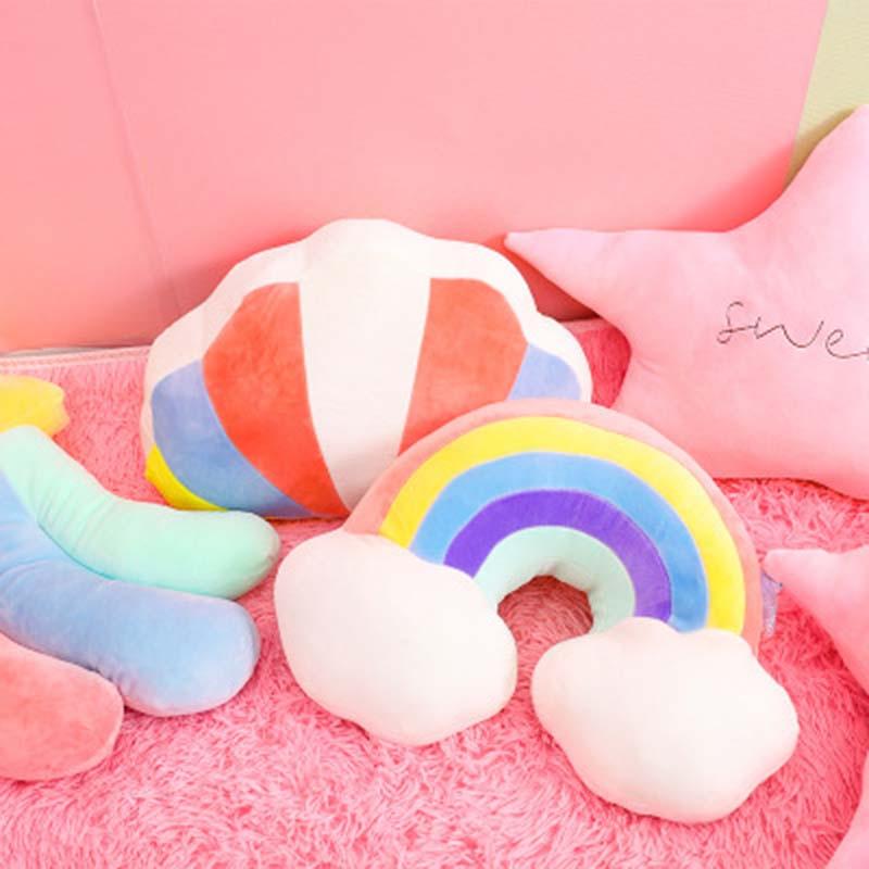 Dễ Thương Rainbow Hình Ngôi Sao Vỏ Gối Đệm Trẻ Em Trang Trí Phòng Khách Sang Trọng Cổ Gối Ngủ Văn Phòng Gối Quà Tặng Cho Trẻ Em 1 Máy Tính