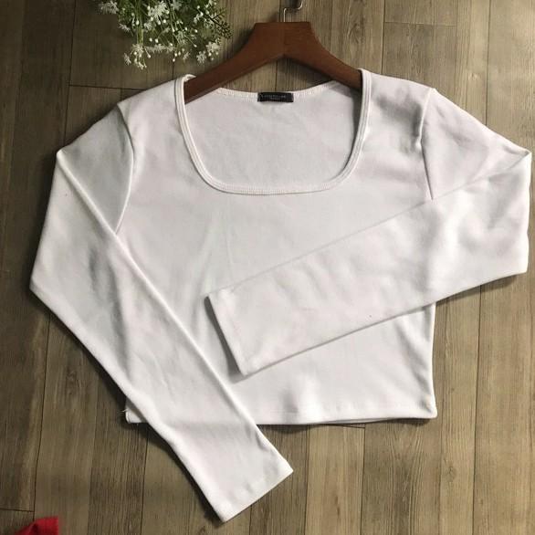 Áo croptop    Áo thun nữ tay dài cổ vuông thời trang XIXO cao cấp ATN0023