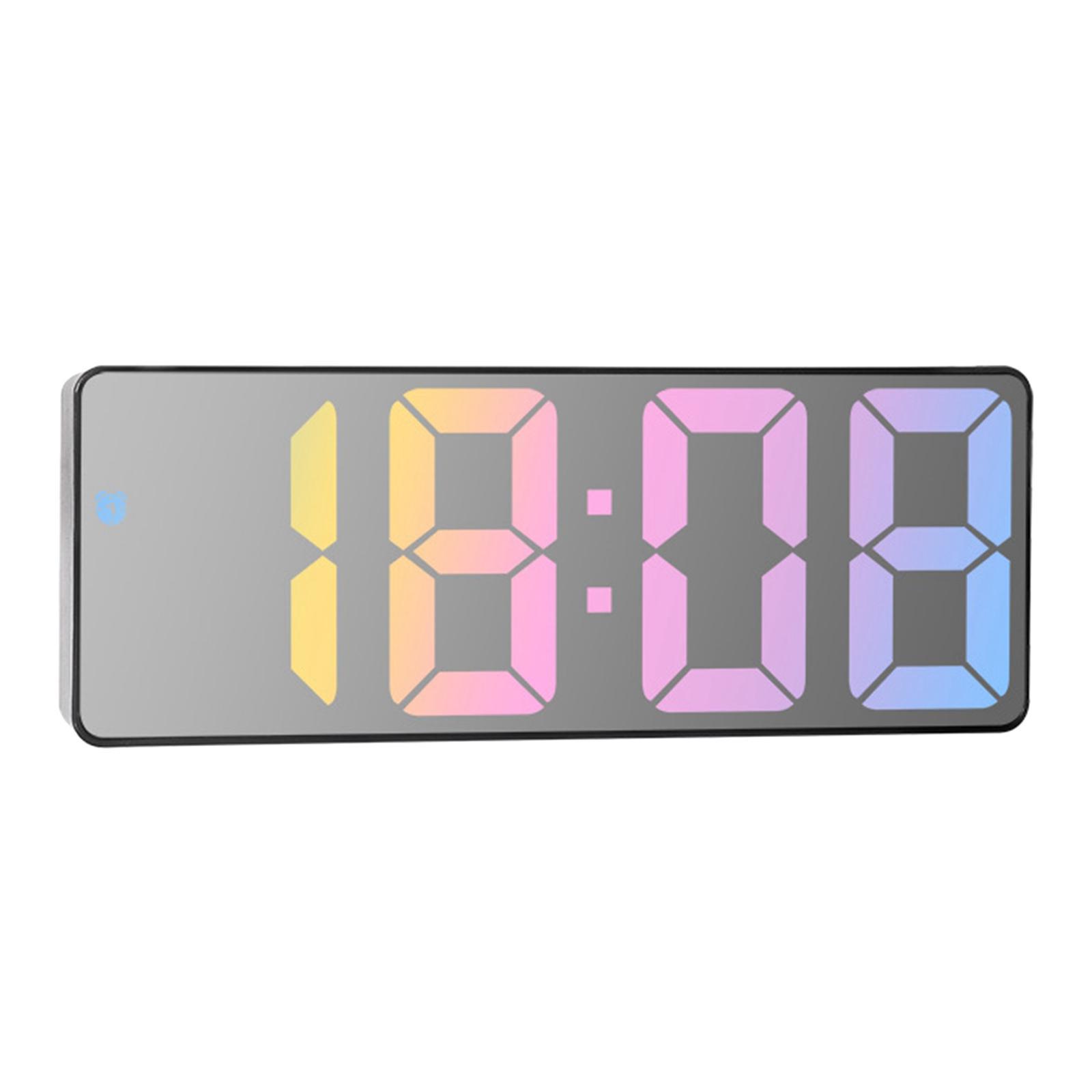 Colorful Digital Alarm Clock Desktop Smart LED Clock with Temperature Date